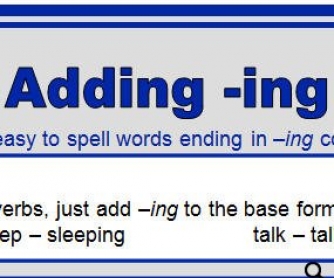 Spelling -ing Words Worksheet