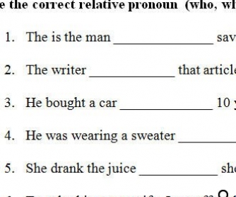 Relative Clauses Worksheet