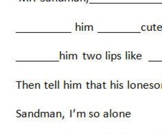 Song Worksheet: Mr. Sandman