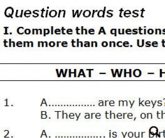 Question Words Test