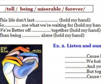 Song Worksheet: Hold My Hand by Michael Jackson [WITH VIDEO]