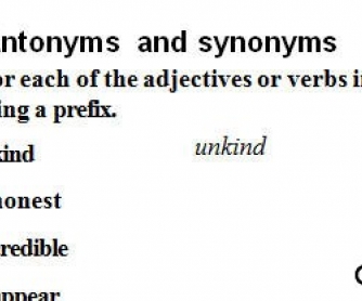 Antonyms & Synonyms