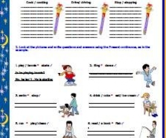 Present Continuous Worksheet