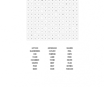 Food and Drink Wordsearch