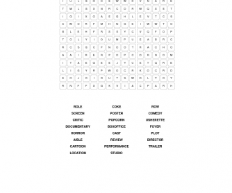 Cinema and Films Word Search