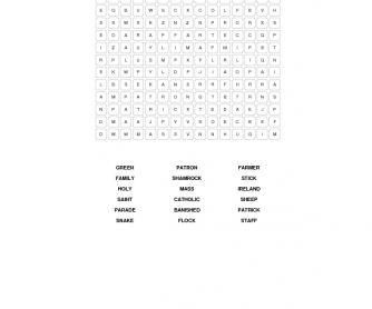 St Patricks Day Word Search