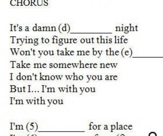 Song Worksheet: I'm with you by Avril Lavigne [WITH VIDEO]