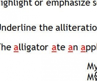 Alliteration Worksheet