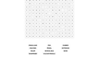 First Lesson Word Search: School Things