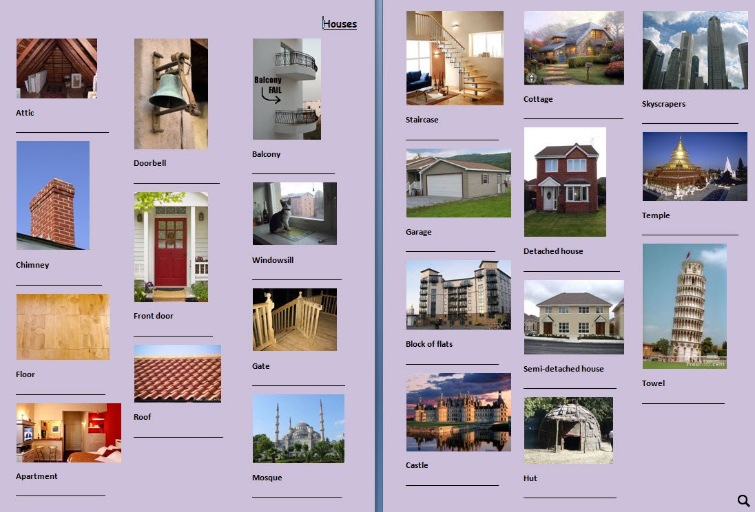 Picture Dictionary Houses