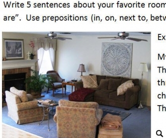 My Favorite Room Writing Prompts