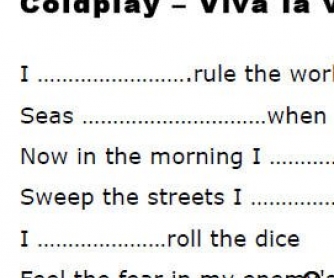 Song Worksheet: Viva La Vida by Coldplay [WITH VIDEO]