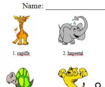 Unscramble me! Animals Worksheet