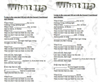 Song Worksheet: What If by Coldplay [WITH VIDEO]