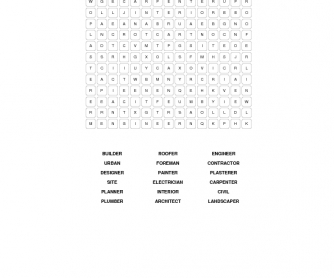 Building, Construction, Housing Jobs Wordsearch