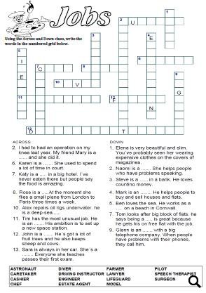 Jobs Crossword Puzzle