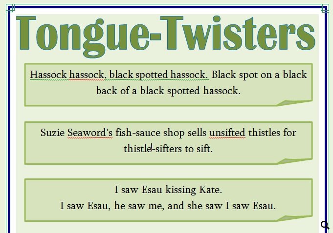 Funny Tongue Twisters.