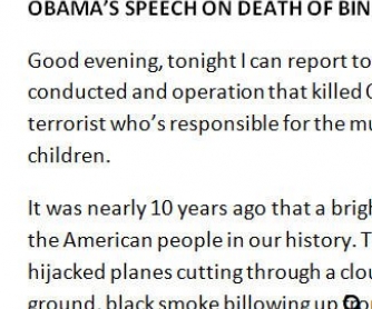 Listening Activity: Obama's Speech on Bin Laden's Death [WITH VIDEO]