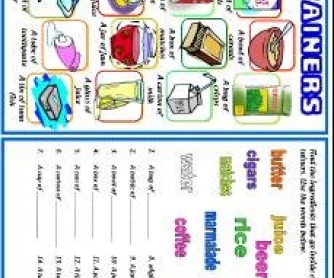Containers and Quantities Worksheet