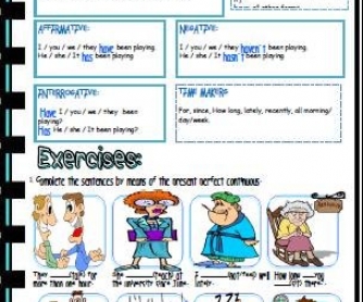 Present Perfect Continuous Worksheet