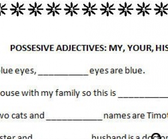 Possessive Adjectives Worksheet