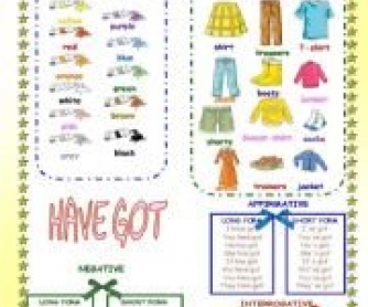 Have Got / Clothes / Colours Worksheet