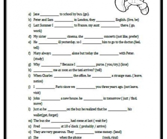 Mixed Tenses Worksheet