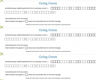 Going Green Double Puzzle