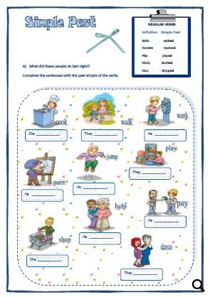 simple past regular and irregular verbs