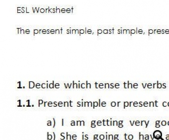 Exercises on Various Tenses