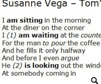 Song Worksheet: Tom's Diner by Suzanne Vega [WITH VIDEO] Alternative 2