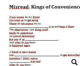 Song Worksheet: Misread by Kings of Convenience [WITH VIDEO]