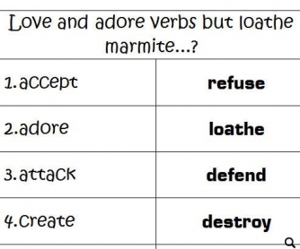 I Love and Adore Verbs but Loathe Marmite...?!