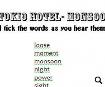 Song Worksheet: Monsoon by Tokio Hotel [WITH VIDEO]