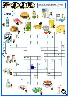 Food and Drinks Picture Crossword