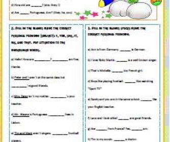 Personal Pronouns Worksheet (updated)