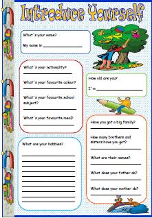 introduce yourself worksheet