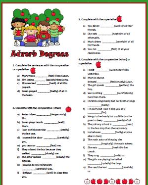 Adverb Degrees Worksheet