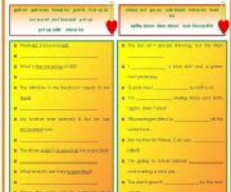 Phrasal Verbs Worksheet