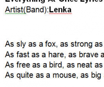 Song Worksheet: Everything At Once by Lenka [WITH VIDEO]
