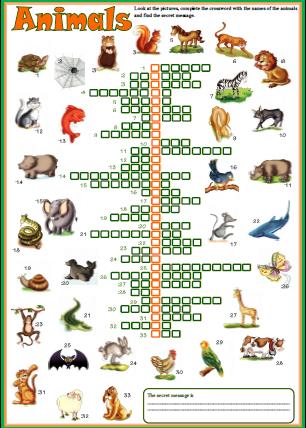 Animals: Picture Crossword