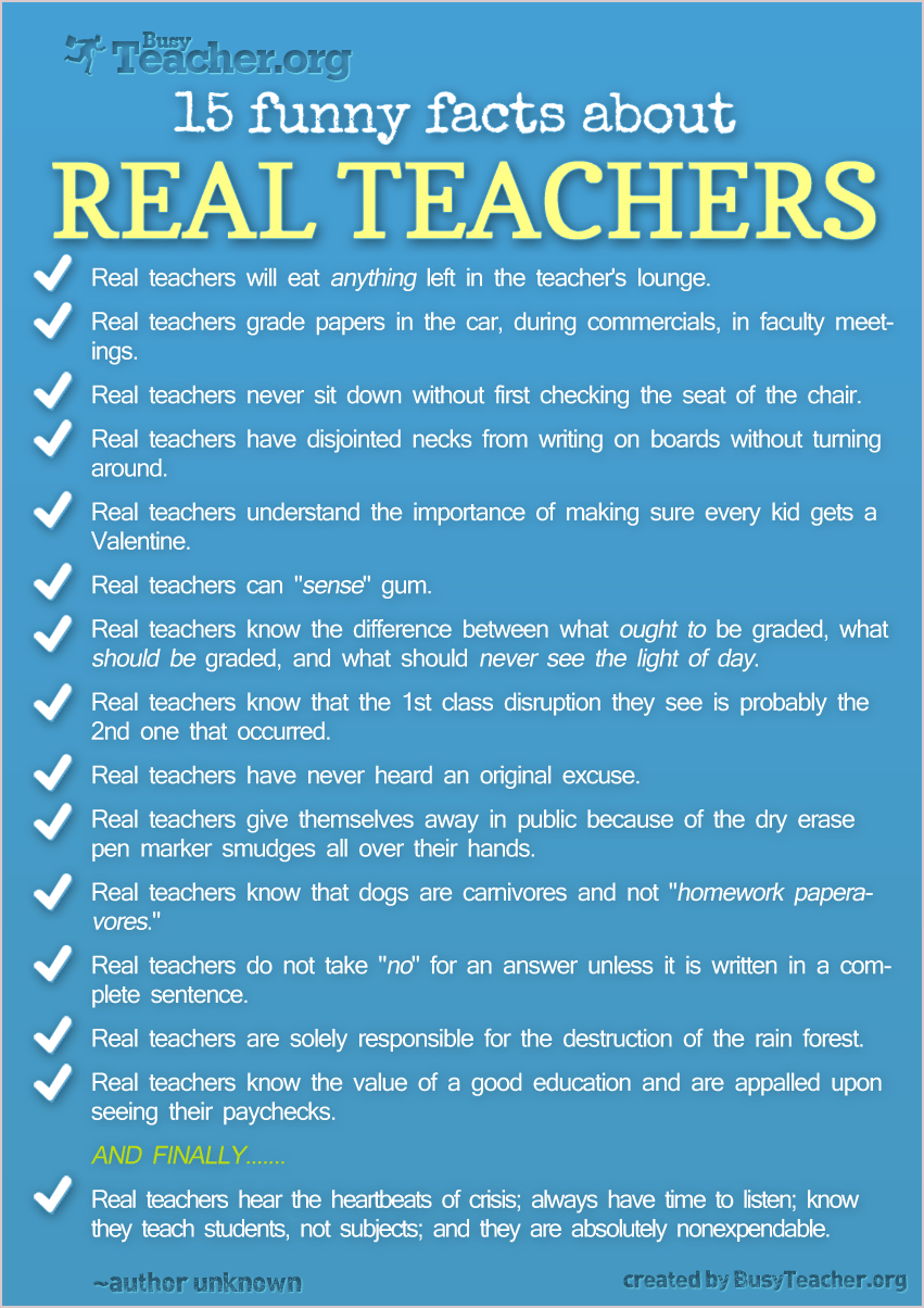 15 Funny Facts About Real Teachers