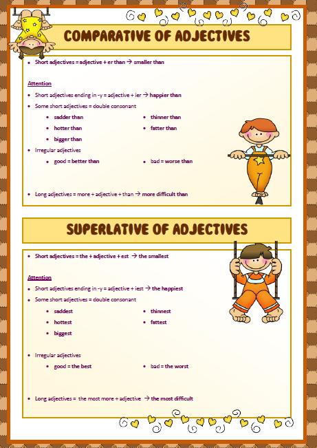 Degrees of Comparison Worksheet