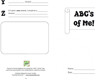 Back to School Worksheet: ABC's of Me
