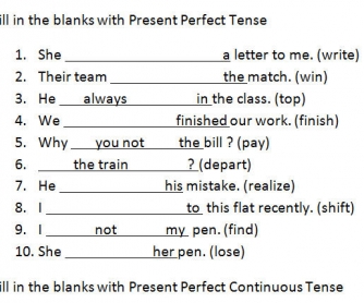 Present Perfect and Present Perfect Continuous Tenses