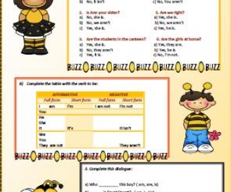 Verb To Be: Revision Worksheet