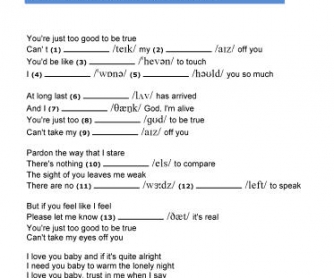 Songs and Phonetics: Can't Take My Eyes Off You by Muse