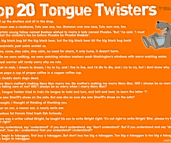 Top 20 Tongue Twisters: Poster