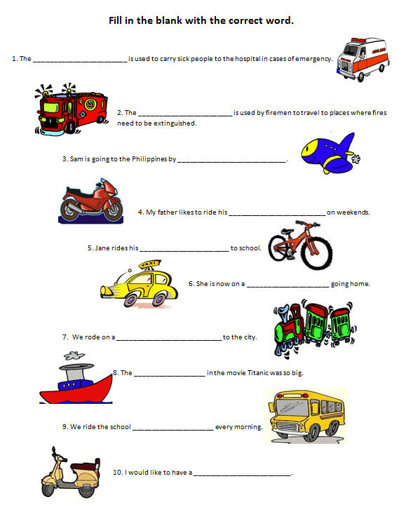 land worksheet answers english of Transportation Modes