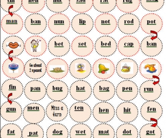 Consonant-Vowel-Consonant Board Game